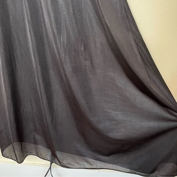Vintage Texsheen Black Lace Nylon Long Nightgown Peignoir Chemise Women Small - Picture 7 of 14